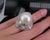 Late 20th Century Rare 18mm South Seas Pearl & 3.63ct Diamond Platinum Ring, 32gr Size 5.75 For Sale - Image 9 of 18