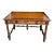 A beautiful English imported writing desk featuring dark wood, barely twist legs and stretchers with a leather. Brass...