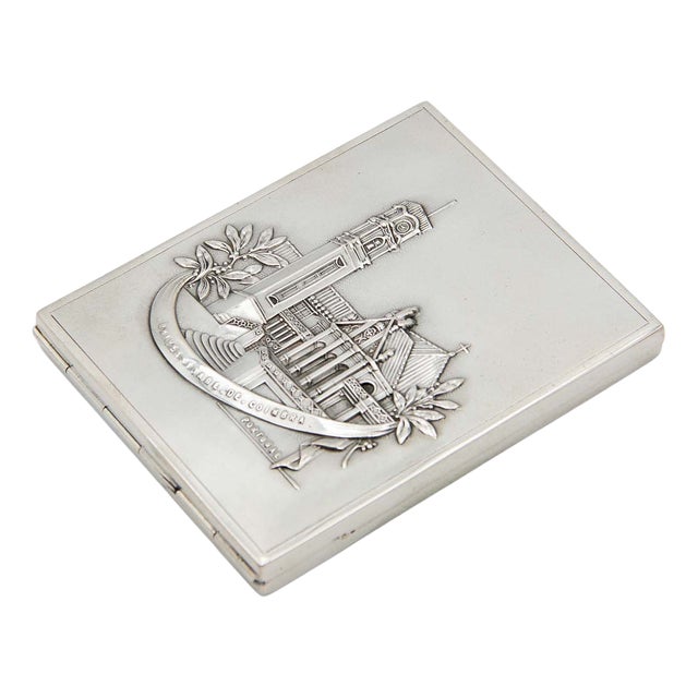 Rectangular Matte Silver Cigarette Case For Sale