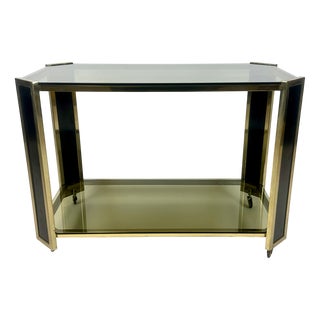 Vintage Austrian Brass Trolley Bar, 1980s For Sale