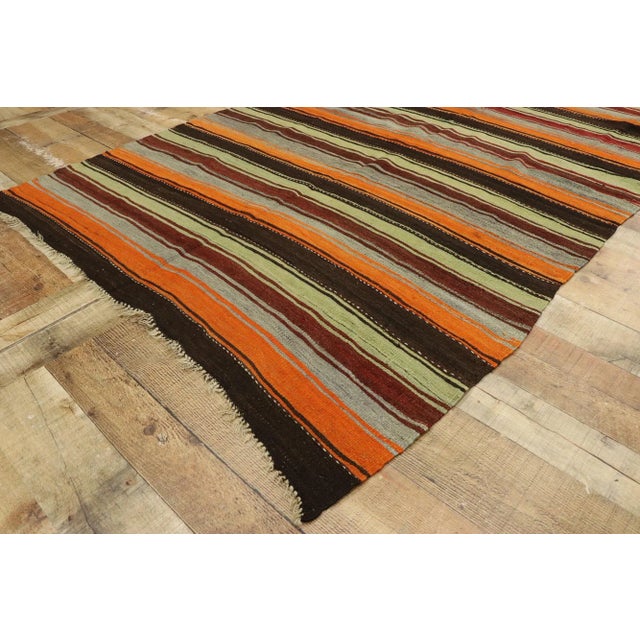 Vintage Turkish Striped Kilim Rug - 04'07 X 12'09 For Sale In Dallas - Image 6 of 10