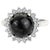Vintage Inspired Natural Black Star & Zircon Halo Cocktail Ring Size 7 For Sale - Image 9 of 13