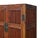 Wood Vintage Brown Oriental Open Bars Doors Display Curio Cabinet Bookcase For Sale - Image 7 of 16