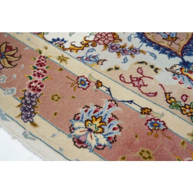 1970s Extremely Fine Persian Tabriz Wool & Silk Rug 3'4'' X 5'2'' For Sale - Image 5 of 11