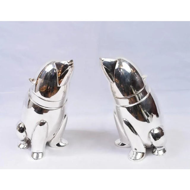 Silver Silver Plated Polar Bear Cocktail Shakers, Set of 2 For Sale - Image 8 of 11