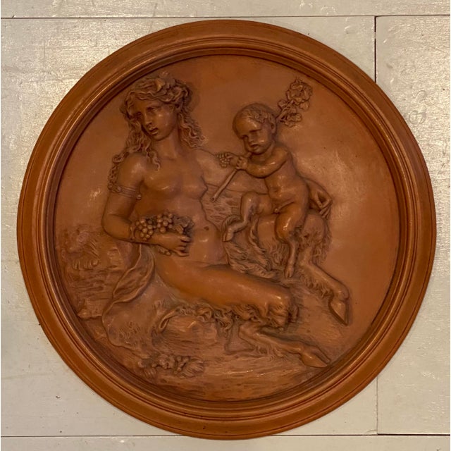 French 1990s Faux Terra Cotta French Plaque For Sale - Image 3 of 3