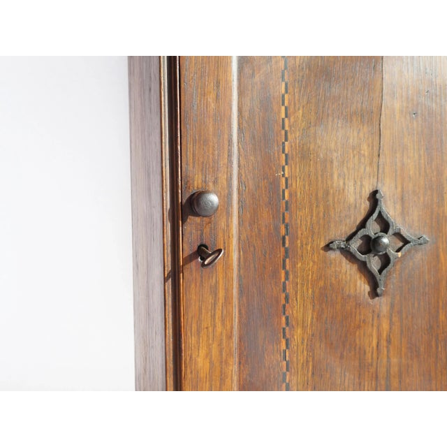 Vintage Wall Cabinet with Marquetry Details, 1930s For Sale - Image 11 of 13