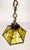 Arts & Crafts Period, Craftsman style, chandelier/pendant with Art Nouveau and Gothic influences. Rich amber and green...