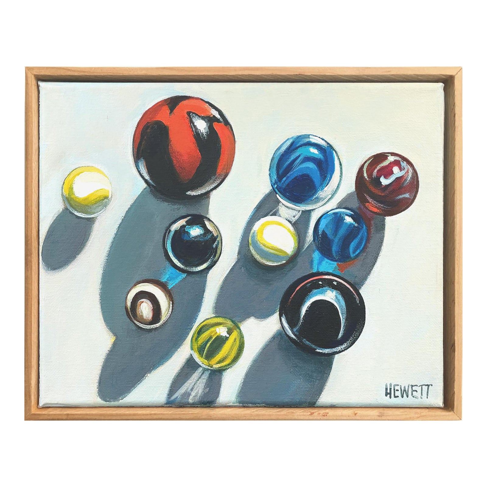 Marbles With Shadows Contemporary Acrylic Painting | Chairish