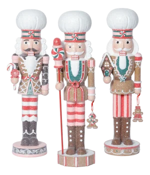Candy Cane Soldiers Holiday Figurines, Set of 3