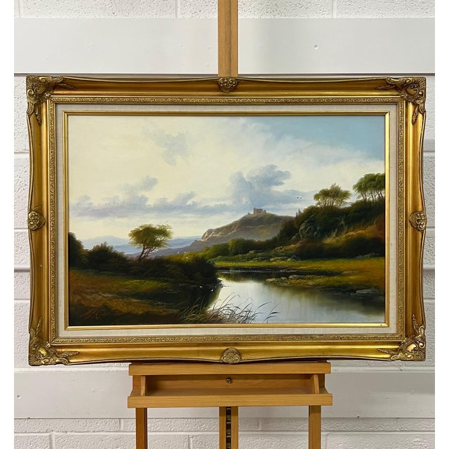 Mountain Lake in Spring Oil Painting of the Scottish Highlands by British Artist 1980 Circa For Sale - Image 15 of 18