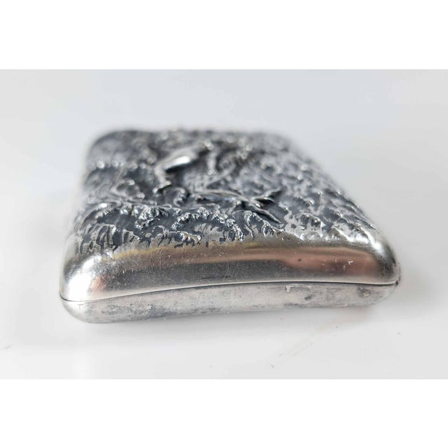 20th Century American Sterling Silver Cigarette Case With Siren & Dolphin by Battin & Co. For Sale - Image 9 of 15