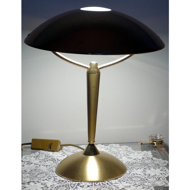 Metal Vintage Halogen Brass Mushroom Table Lamp from Sölken Leuchten, 1970s For Sale - Image 7 of 8