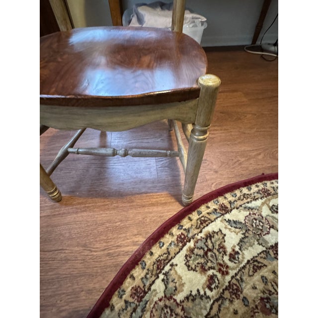 Vintage 1999 French Country Wheatback Dining Chair Solid Wood Made in Slovenia For Sale - Image 10 of 12