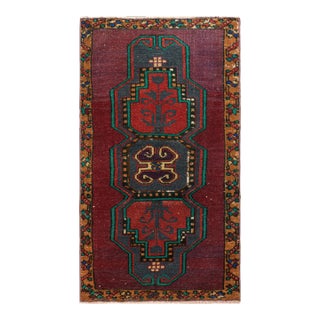 Vintage Oushak Rug With Polychromatic Geometric Medallions, From Rug & Kilim For Sale