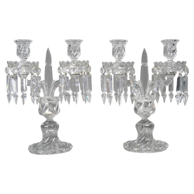 Gold Early 20th Century Napoleon III Candelabras from Baccarat, Set of 2 For Sale - Image 8 of 8