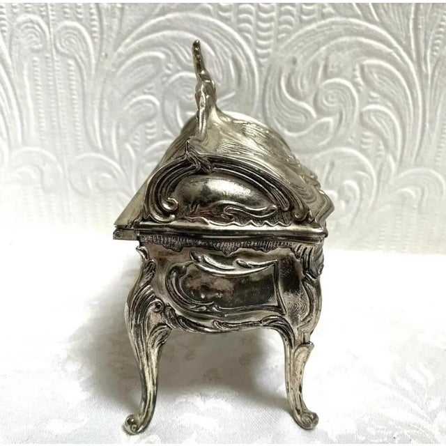 Absolutely gorgeous Antique Silver French Desk Style Jewelry Box.