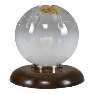 Italian Mid-Century Modern Murano Glass Spherical Globe Table Lamp, 1970s For Sale