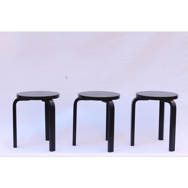 Black Model 60 Stools by Alvar Aalto for Artek, 2015, Set of 6 For Sale - Image 13 of 18