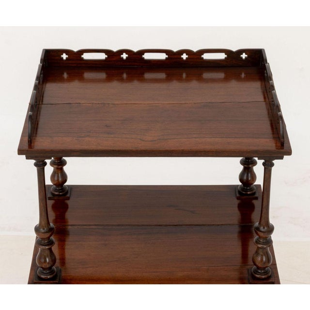 Victorian Rosewood Three-Tier Whatnot For Sale - Image 4 of 12