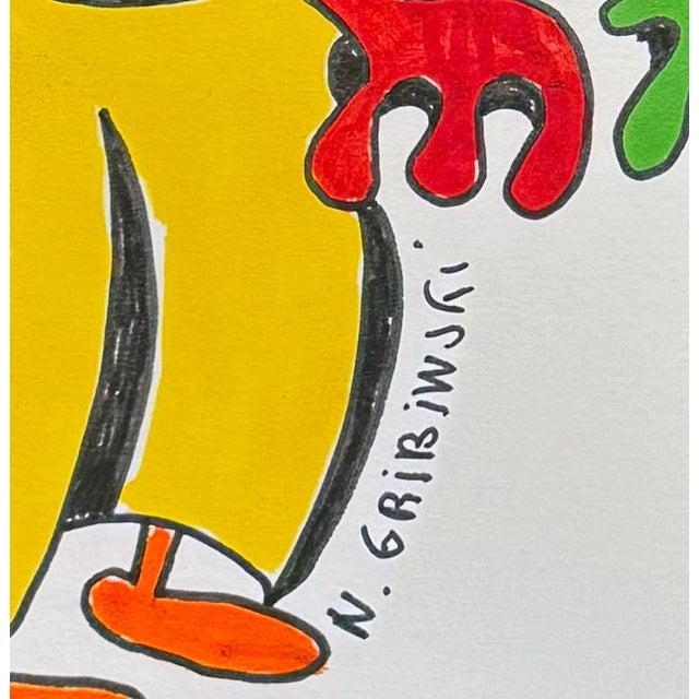 2020s Parallel Thoughts — Small Abstract Figurative Drawing (8 X 8 In, 2025) For Sale - Image 5 of 5