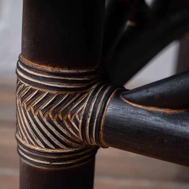 Shou Sugi Ban Bamboo and Stone Coffee Table, 1980s For Sale - Image 4 of 18