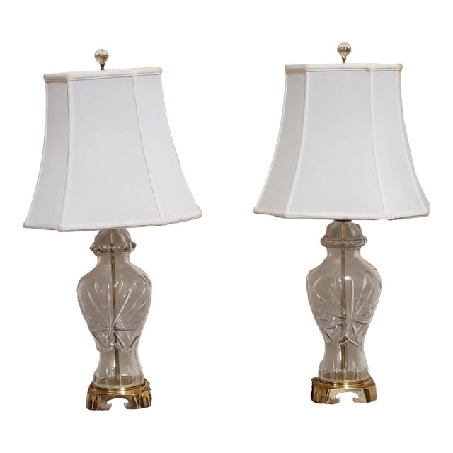 Vintage Pair of Heyward Glass Lamps For Sale