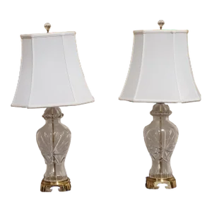 Vintage Pair of Heyward Glass Lamps