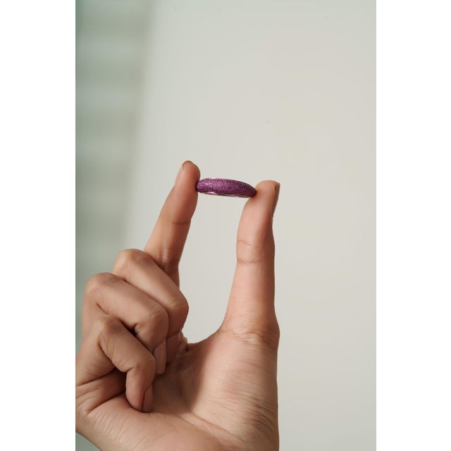 Chunky 1.68Ct Pink Sapphire Pave Dome Ring Size 6.5 in 14k Gold Modern Jewelry For Sale In New York - Image 6 of 17