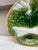Unusual 19th century majolica asparagus plates with large green cabbages leaves on a yellow background (usually on blue...