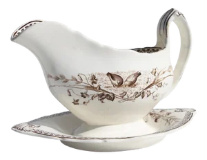 19th Century English Transferware Gravy & Sauce Boat