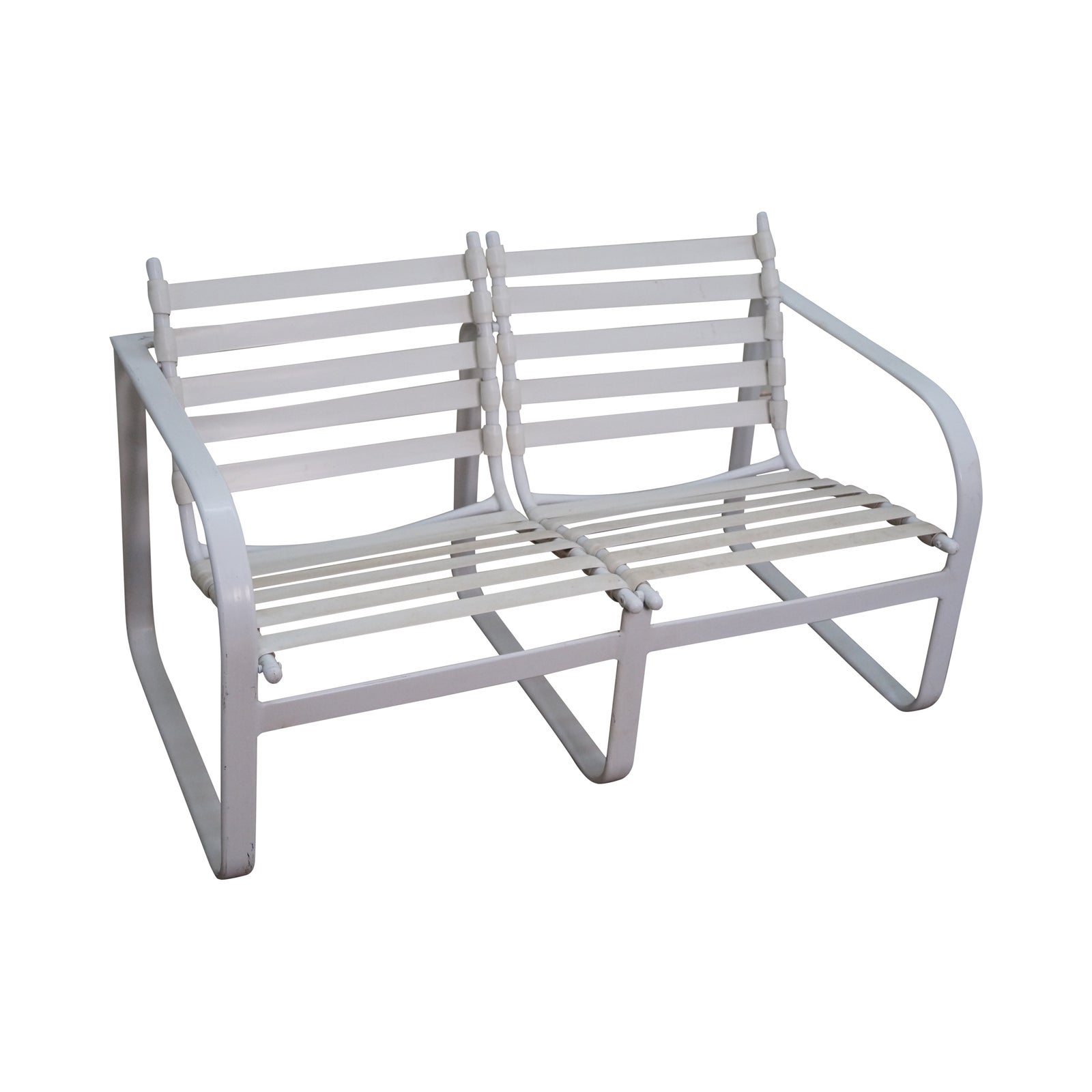 Brown Jordan Aluminum Vinyl Strap Patio Loveseat Chairish