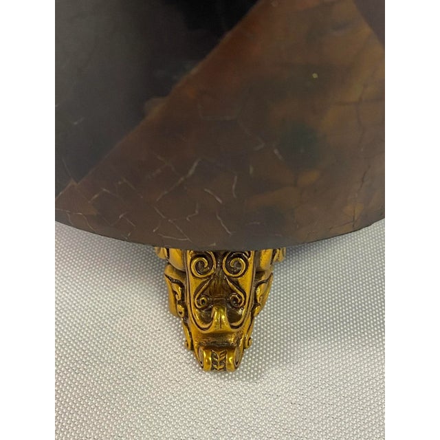 Coffee Traditional Faux Tortoise and Brass Tessellated Knife Box For Sale - Image 8 of 13