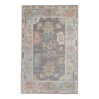 Turkish Oushak Rug 4' x 6'2" For Sale