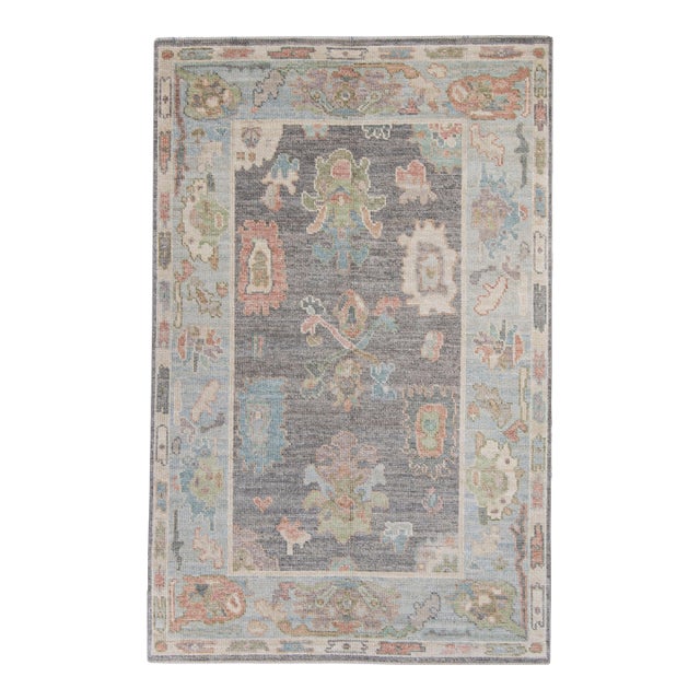 Turkish Oushak Rug 4' x 6'2" For Sale