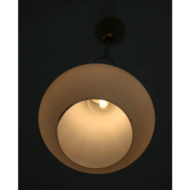 Vintage Opaline Matt Glass Pendant Lamp, 1970s For Sale - Image 10 of 13