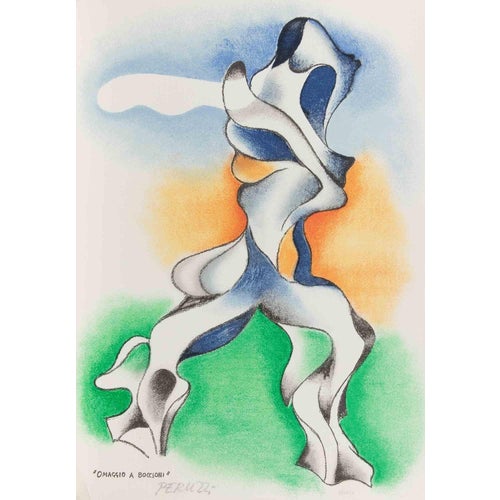 Osvaldo Peruzzi, Hommage to Boccioni, Screenprint, 1980s For Sale
