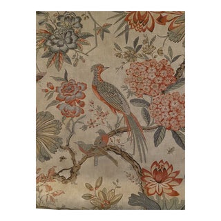 Anne French Thibaut Villeneuve Linen Fabric 2 Yards For Sale