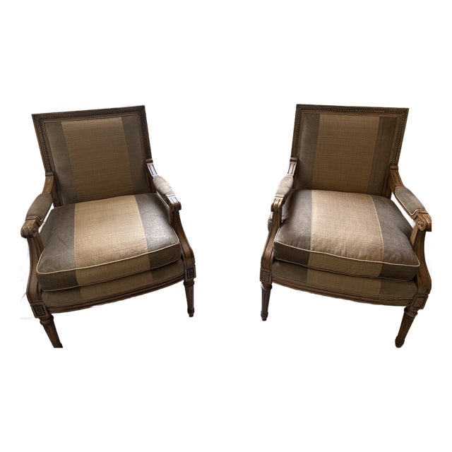 Hickory White Lounge Chairs Louie XVI Inspired For Sale