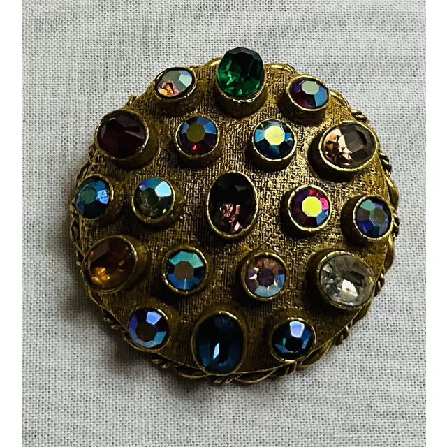 1950s 1950s Art (Arthur Pepper) Sputnik Rhinestone Brooch Pin For Sale - Image 5 of 13
