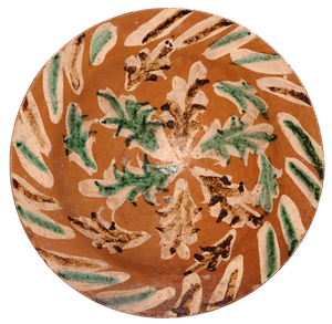 Handmade Clay Bowl Pottery Bowl Plate, 1930s