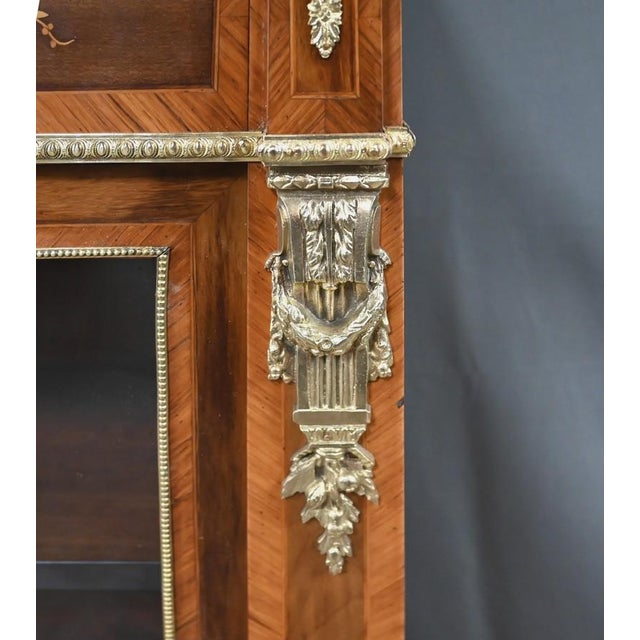 Wood Late 19th Century Napoleon III Marquetry Display Cabinet For Sale - Image 7 of 18