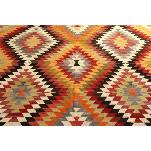 1950s 1950s Vintage Midcentury Kilim Rug Multi-Color All-Over Pattern by Rug & Kilim For Sale - Image 5 of 6