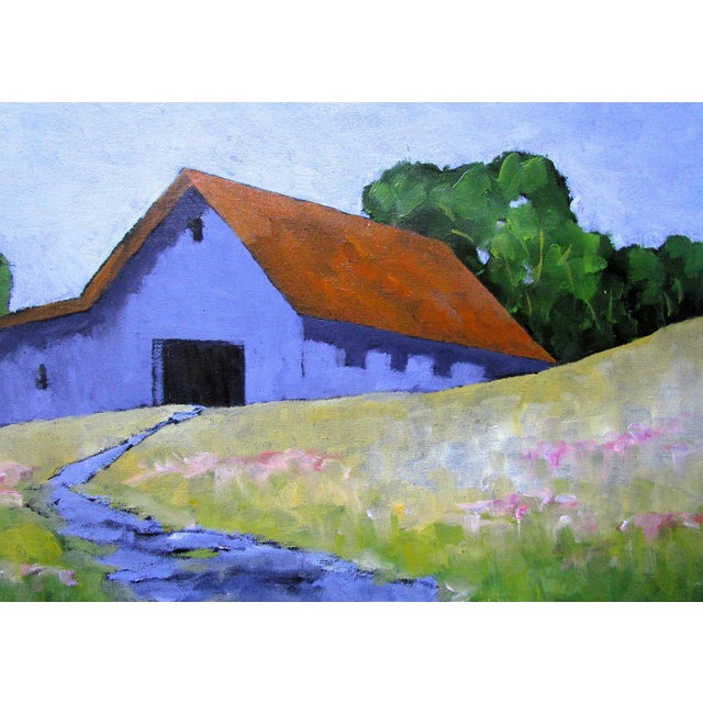 Santa Cruz Barn 16x20 Art Lynne French California Farm Landscape Painting O/C For Sale - Image 4 of 6