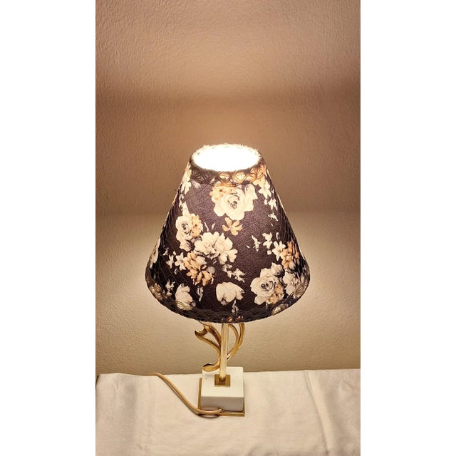 Vintage Table Lamp with White Marble Base from Lamplove, 1980s For Sale - Image 6 of 8