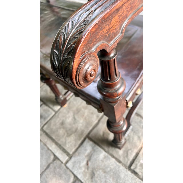 Late 18th Century Spanish Leather Bench For Sale - Image 10 of 12