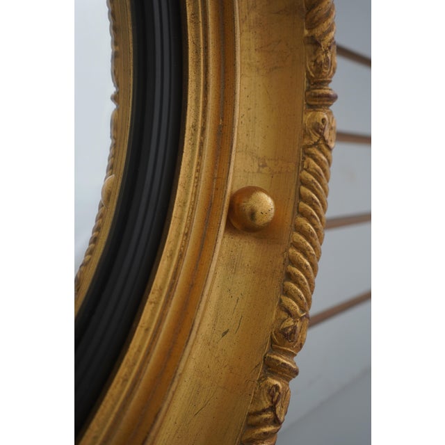 Carvers' Guild Carvers Guild Gold Federal Style Bulls Eye Mirror For Sale - Image 4 of 12
