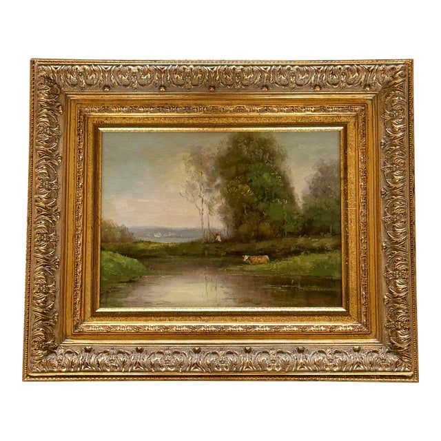 20th Century European Pastoral Oil Painting by L Stepano For Sale