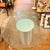 Vintage Modernist Round Glass Dining Table With Brushed Aluminum-Look Pedestal Base For Sale - Image 4 of 12