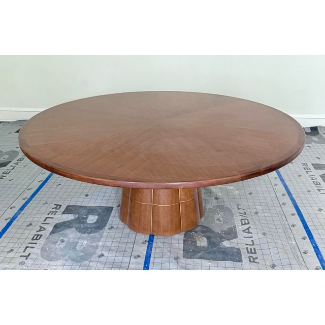 2020s Barbara Barry for Baker "Petal" Walnut and Brass Dining Table For Sale - Image 5 of 5